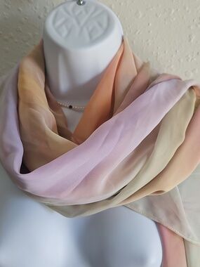 Scarf Large Chiffon Ombre pastels 55" x 55”